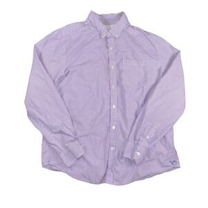 American Eagle Outfitters Shirt Mens XL Purple Striped Athletic Fit Button Down